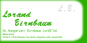 lorand birnbaum business card